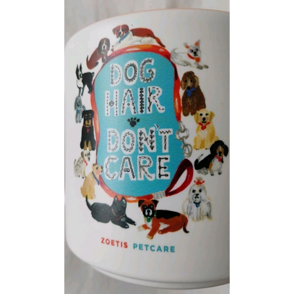 ZOETIS Collectible Coffee Mug Cup 14oz Dog Hair Don't Care EUC Rare